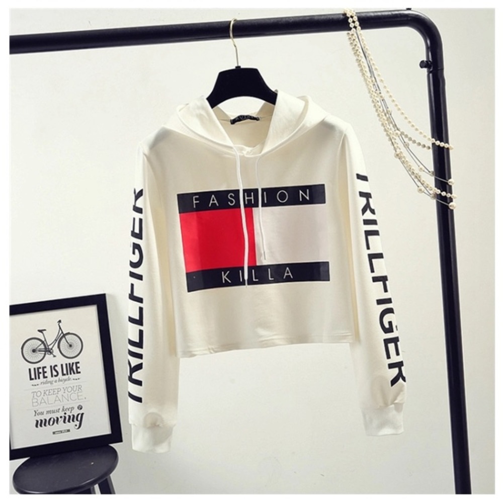“Fashion Killa” Crop Top Hoodie